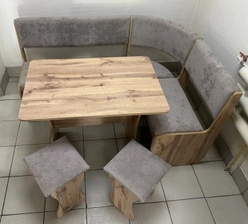 Кухонный уголок Миссия V велюр (дуб вотан) в Мирном - mebel154.com