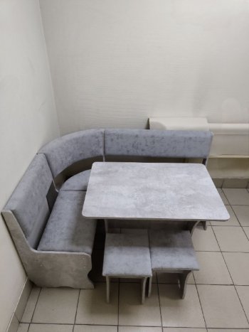 Кухонный уголок Миссия V велюр (цемент) в Мирном - mebel154.com