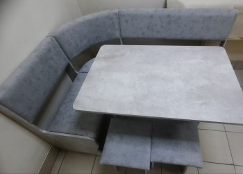 Кухонный уголок Миссия V велюр (цемент) в Мирном - mebel154.com