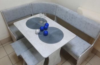 Кухонный уголок Миссия V велюр (цемент) в Мирном - mebel154.com