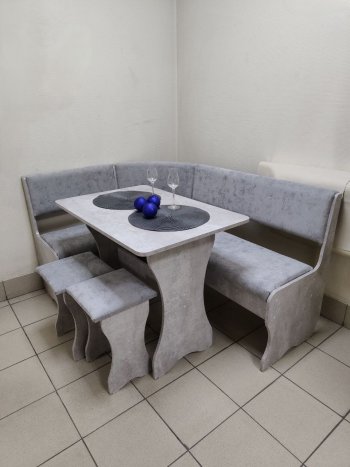 Кухонный уголок Миссия V велюр (цемент) в Мирном - mebel154.com