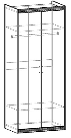 Амадеус шкаф двухстворчатый платяной в Мирном - mebel154.com