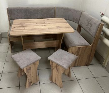 Кухонный уголок Миссия V велюр (дуб вотан) в Мирном - mebel154.com