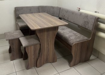 Кухонный уголок Миссия  V велюр(коричневый) в Мирном - mebel154.com
