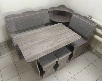 Кухонный уголок Миссия с полкой, ткань(локи) в Мирном - mebel154.com