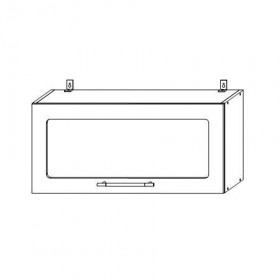 Капри ВПГС 800 шкаф верхний горизонтальный со стеклом в Мирном - mebel154.com