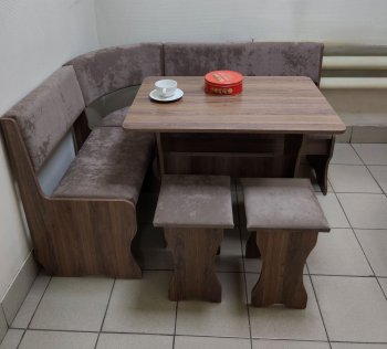 Кухонный уголок Миссия  V велюр(коричневый) в Мирном - mebel154.com