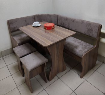 Кухонный уголок Миссия  V велюр(коричневый) в Мирном - mebel154.com