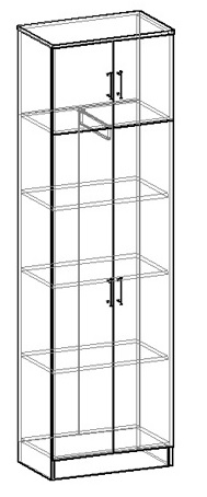 Машенька шкаф двухстворчатый комбинированный в Мирном - mebel154.com