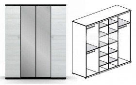 Шкаф 4-х дверный Гретта СБ-207 в Мирном - mebel154.com